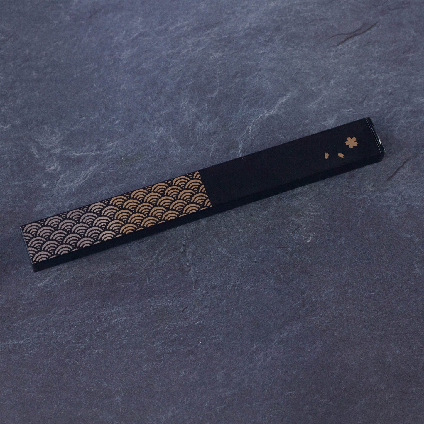 20.5 スクエア箸箱セット 青海波