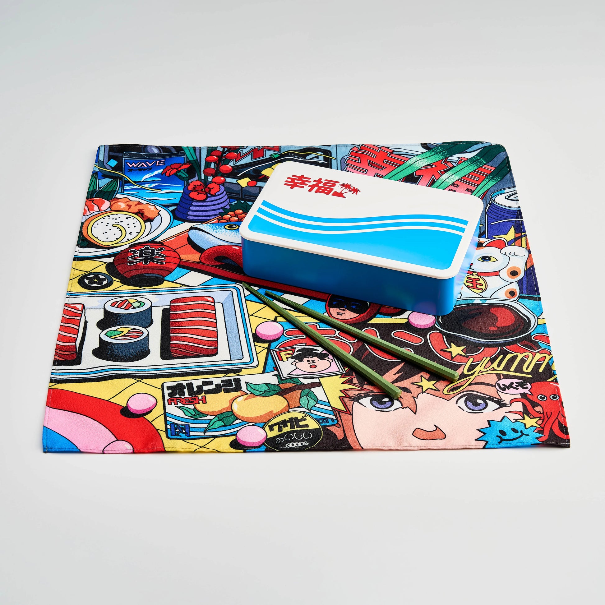 City Pop セット 弁当箱 箸 風呂敷 レトロデザイン Bento&co