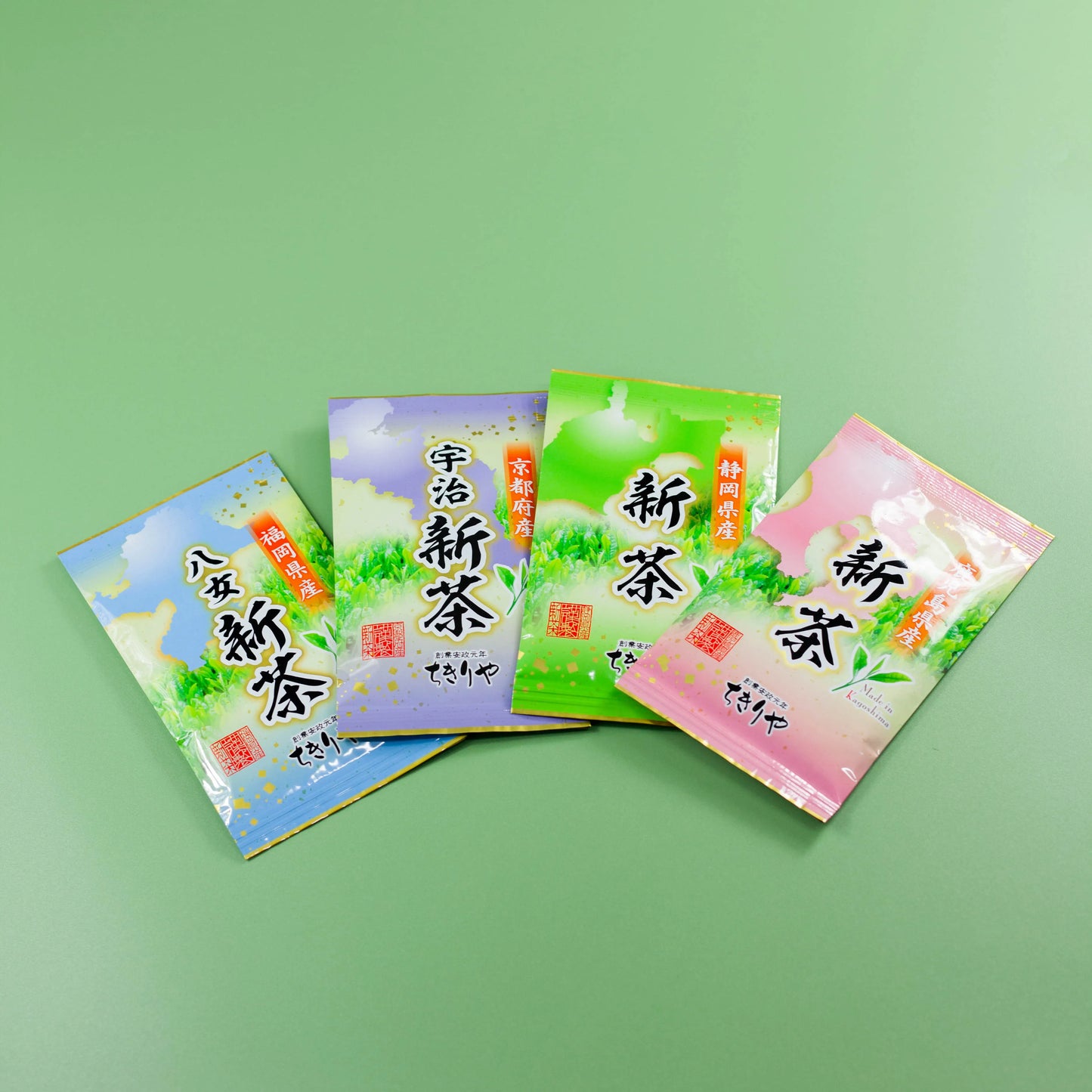 新茶４種飲み比べセット｜静岡・鹿児島・宇治・八女の煎茶40g×4