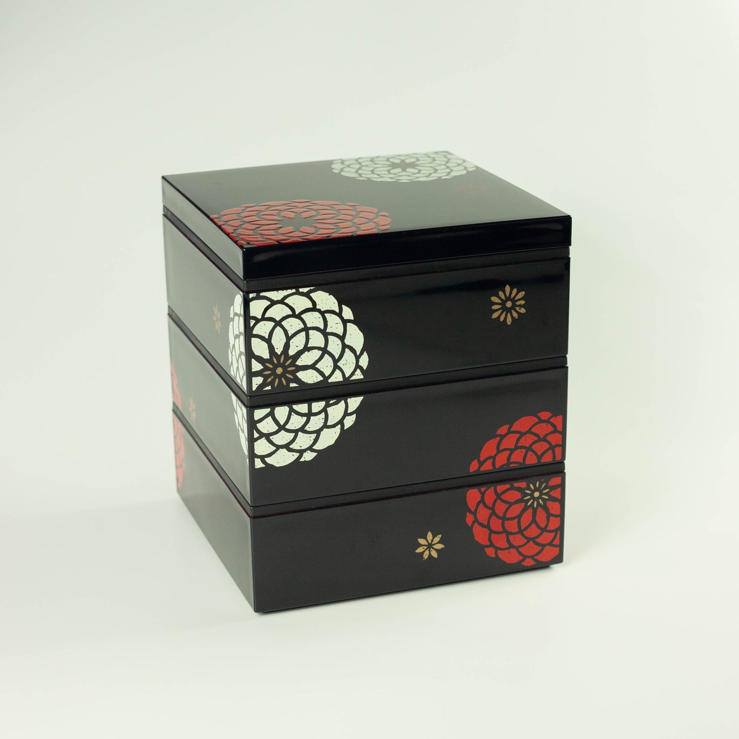 百華 15.0角 三段重 | 黒 (15cm)