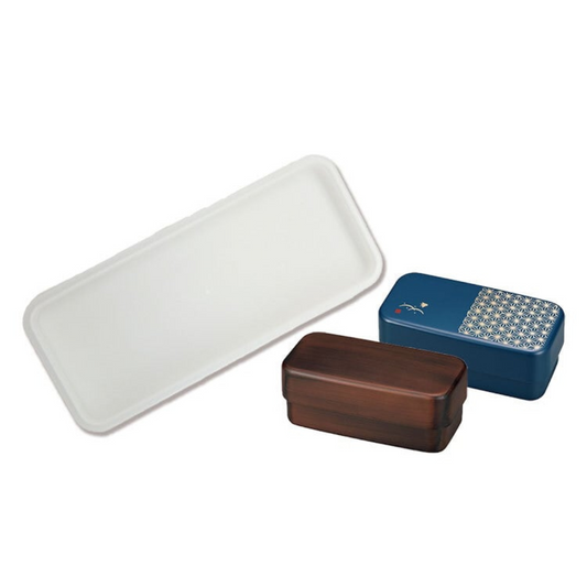 シール蓋| メンズ長角弁当箱 青海波/ 麻の葉