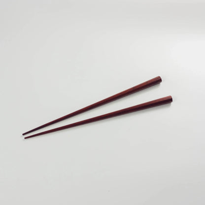 Miyama 八角箸 紅紫檀 全体 — 深みのある赤茶色が美しい天然木の八角箸