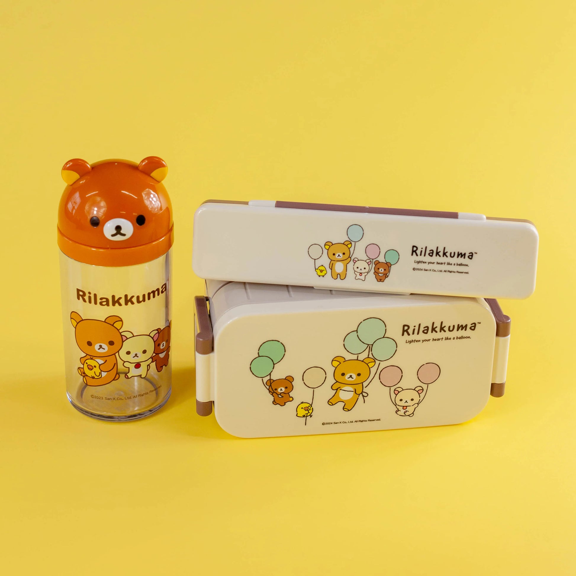 リラックマ　弁当箱、水筒などグッズセット リラックマ お弁当セット｜弁当箱・カトラリー・ふりかけケース