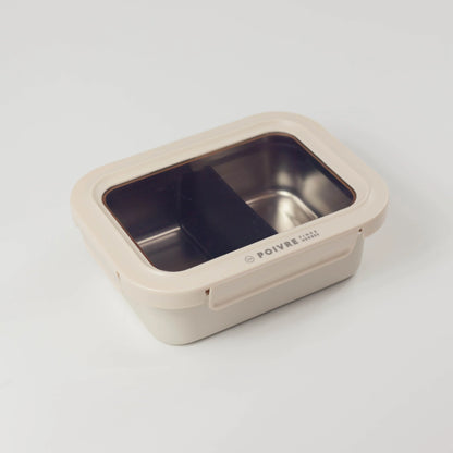 ポワブル ステンレス4点ロックランチコンテナ L ネイビー