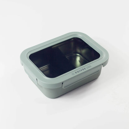 ポワブル ステンレス4点ロックランチコンテナ L グリーン