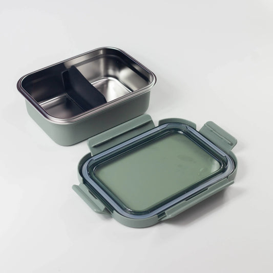 ポワブル ステンレス4点ロックランチコンテナ L グリーン