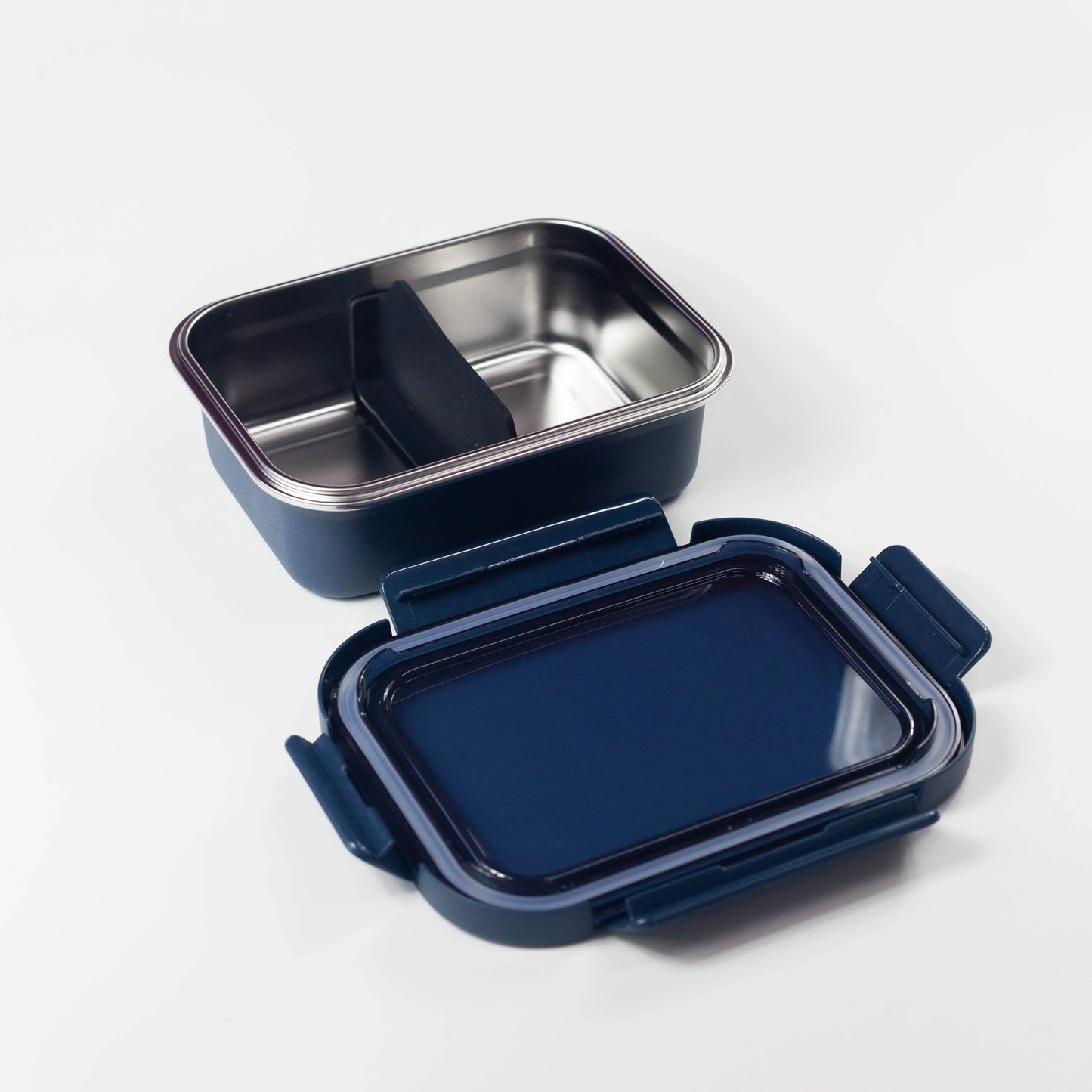 ポワブル ステンレス4点ロックランチコンテナ L ネイビー