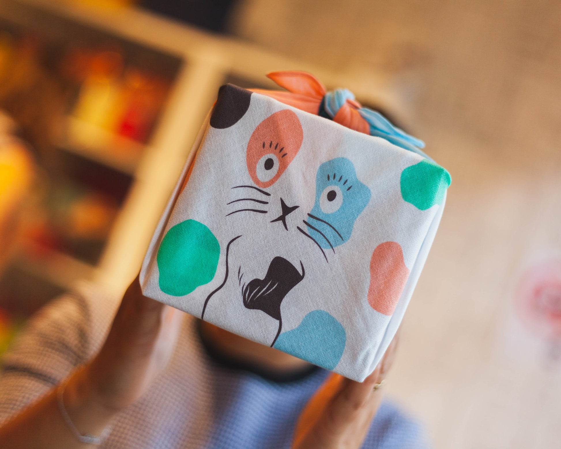 Cochae Animal Furoshiki Musubi | Cats by Yamada Seni - Bento&co Japanese Bento Lunch Boxes and Kitchenware Specialists