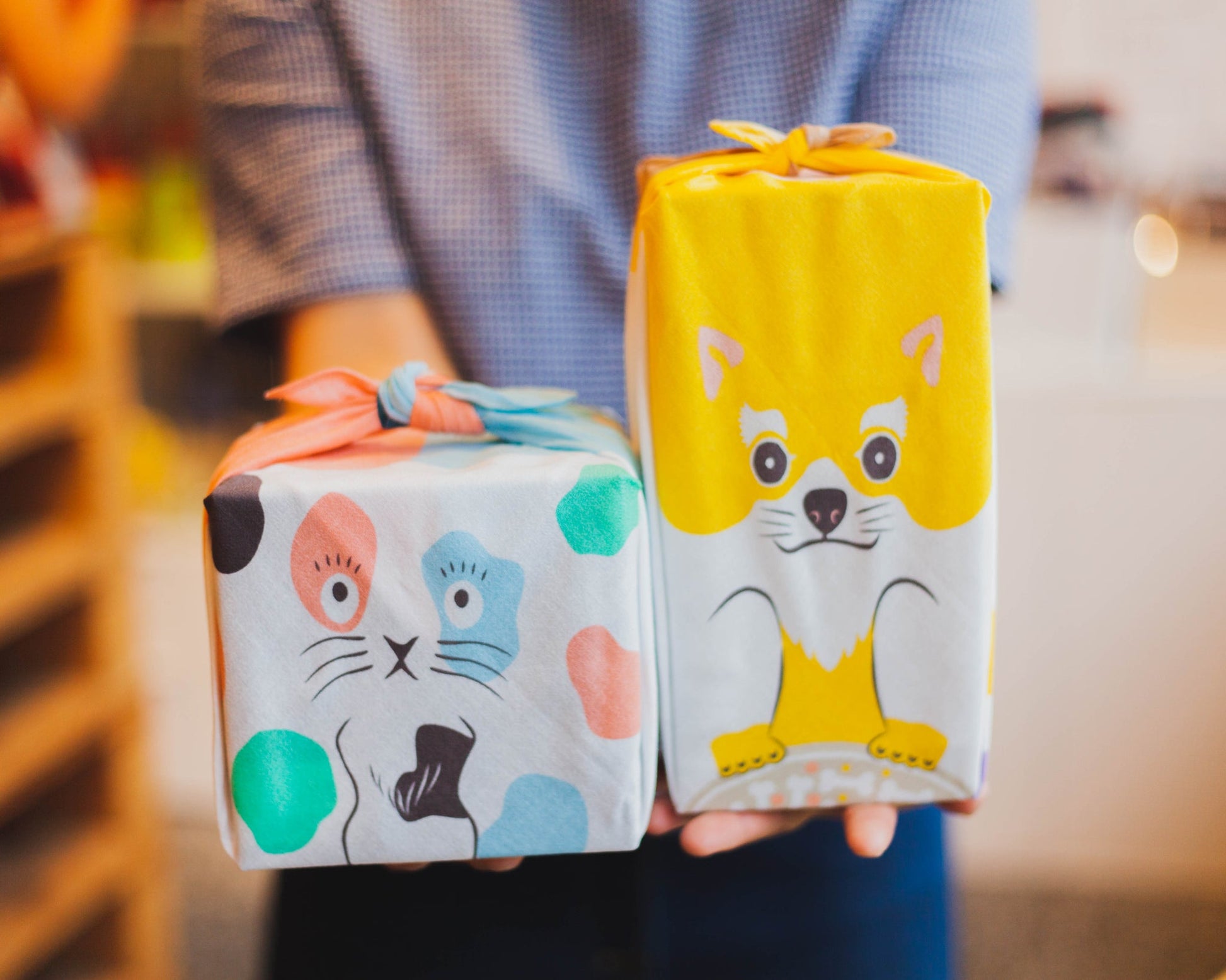 Cochae Animal Furoshiki Musubi | Cats by Yamada Seni - Bento&co Japanese Bento Lunch Boxes and Kitchenware Specialists