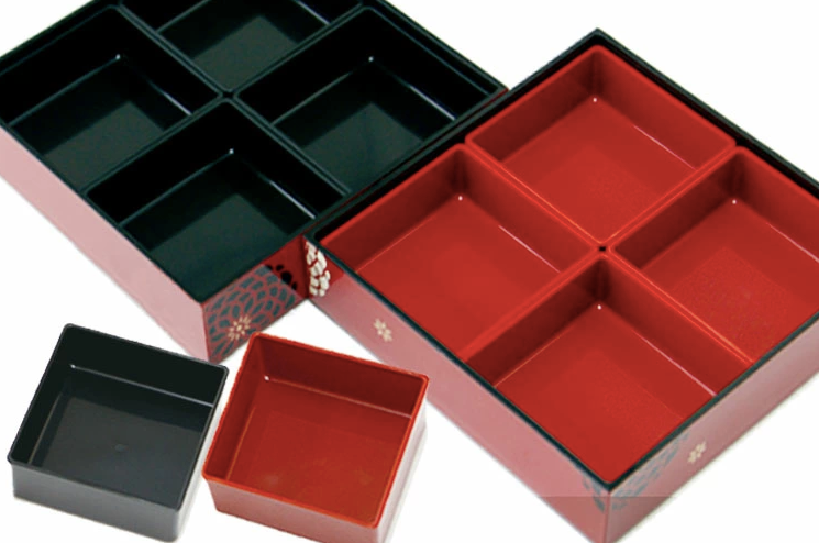 仕切り小鉢（22.5重箱用）４個セット Red