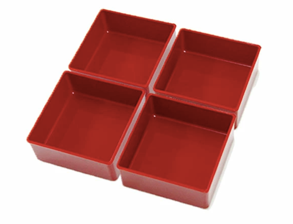 仕切り小鉢（22.5重箱用）４個セット Red